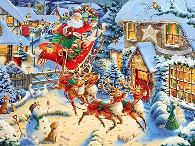 Le Voyage en Traîneau de Père Noël Broderie Diamant