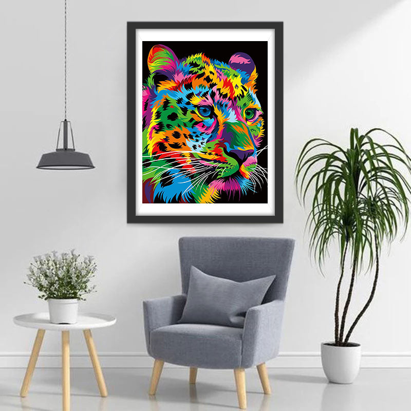 Léopard des Couleurs Broderie Diamant