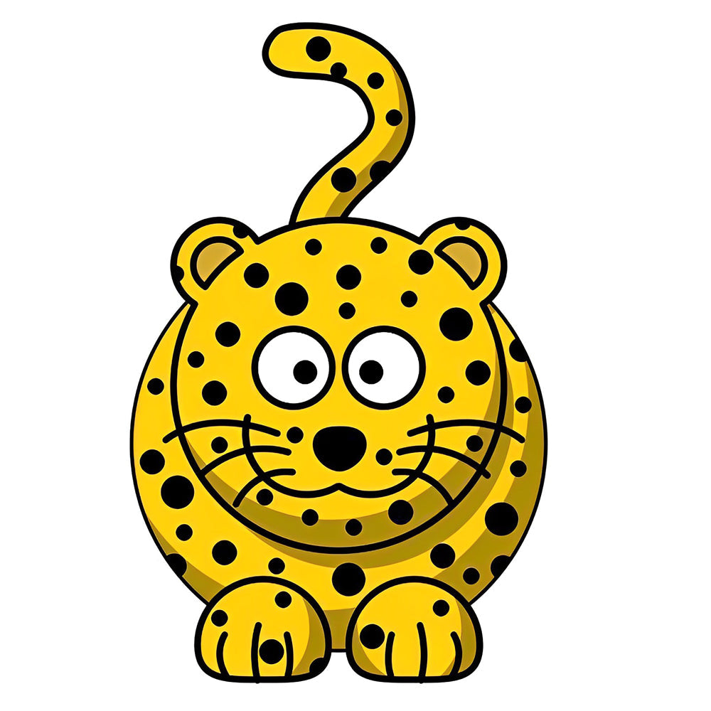 Léopard Jaune Rond Cartoon Broderie Diamant