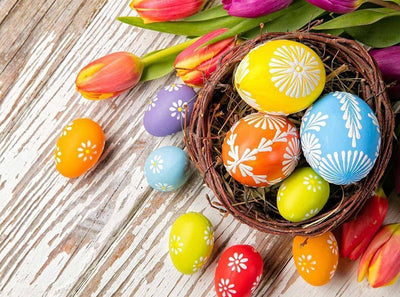 Les Œufs de Pâques Fête et Tulipes Broderie Diamant