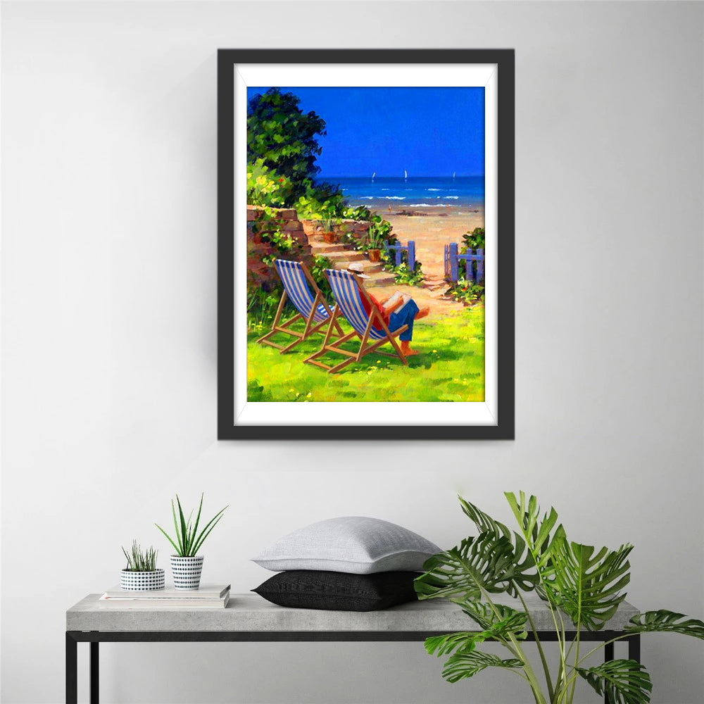 Les Vacanciers au Bord de la Mer Broderie Diamant