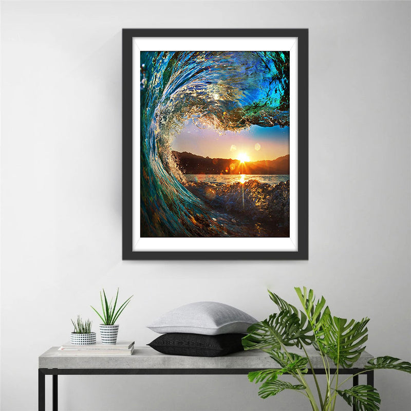 Les Vagues et Soleil Broderie Diamant