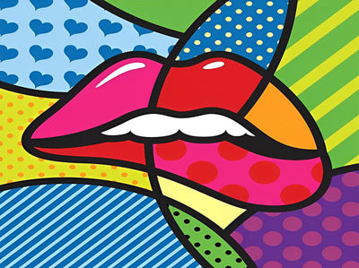 Lèvre d'Art Abstrait Populaire Broderie Diamant