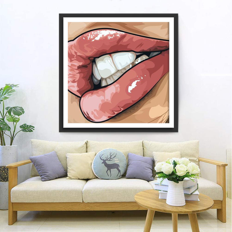 Lèvres Sexy Broderie Diamant