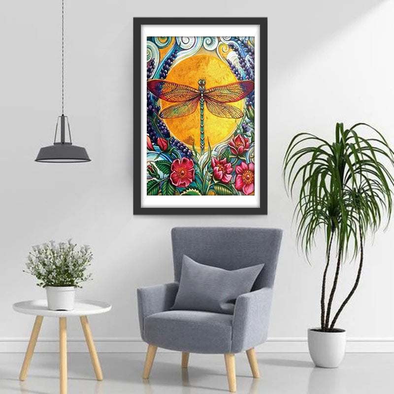 Libellule Broderie Diamant