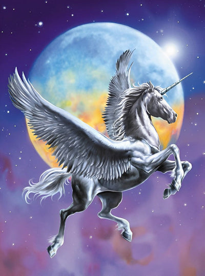 Licorne avec Ailes Volant Broderie Diamant