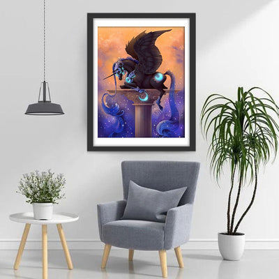 Licorne avec des Décors Broderie Diamant