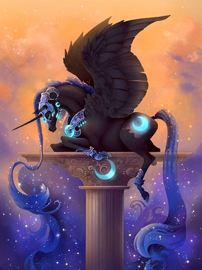 Licorne avec des Décors Broderie Diamant