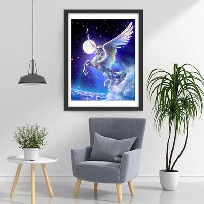 Licorne Blanche Fantastique Broderie Diamant