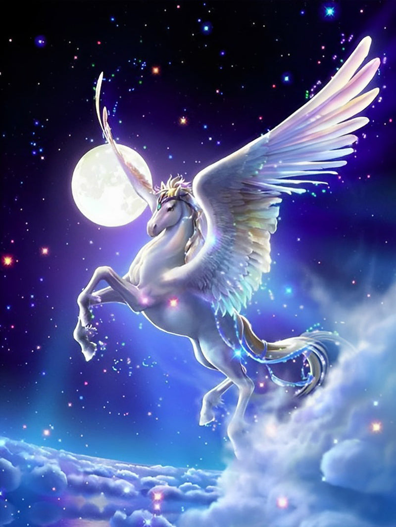 Licorne Blanche Fantastique Broderie Diamant