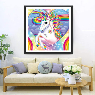 Licorne, Coeur et Arc-en-Ciel Broderie Diamant