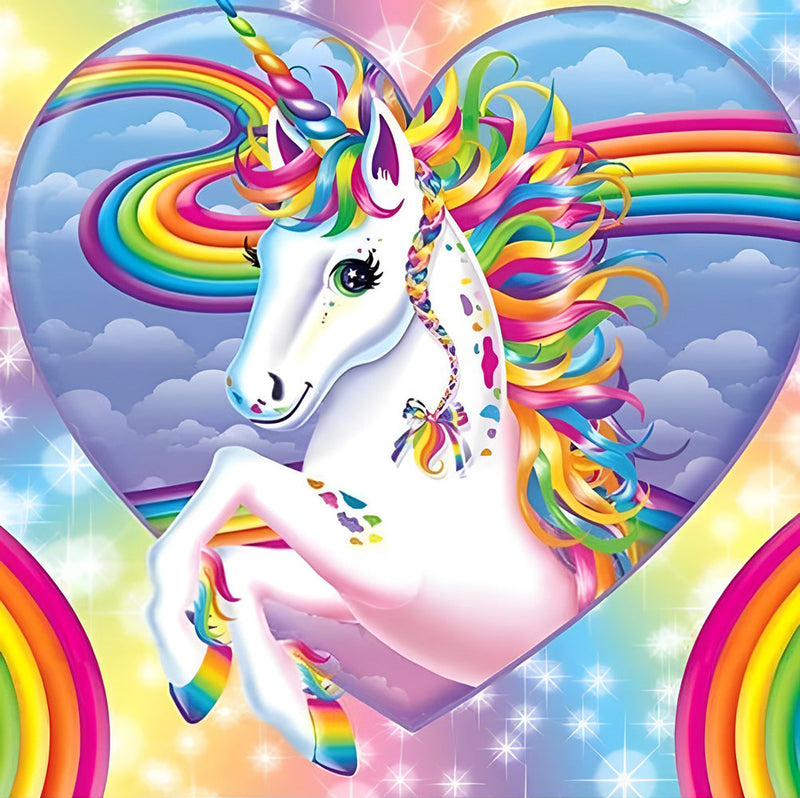 Licorne, Coeur et Arc-en-Ciel Broderie Diamant