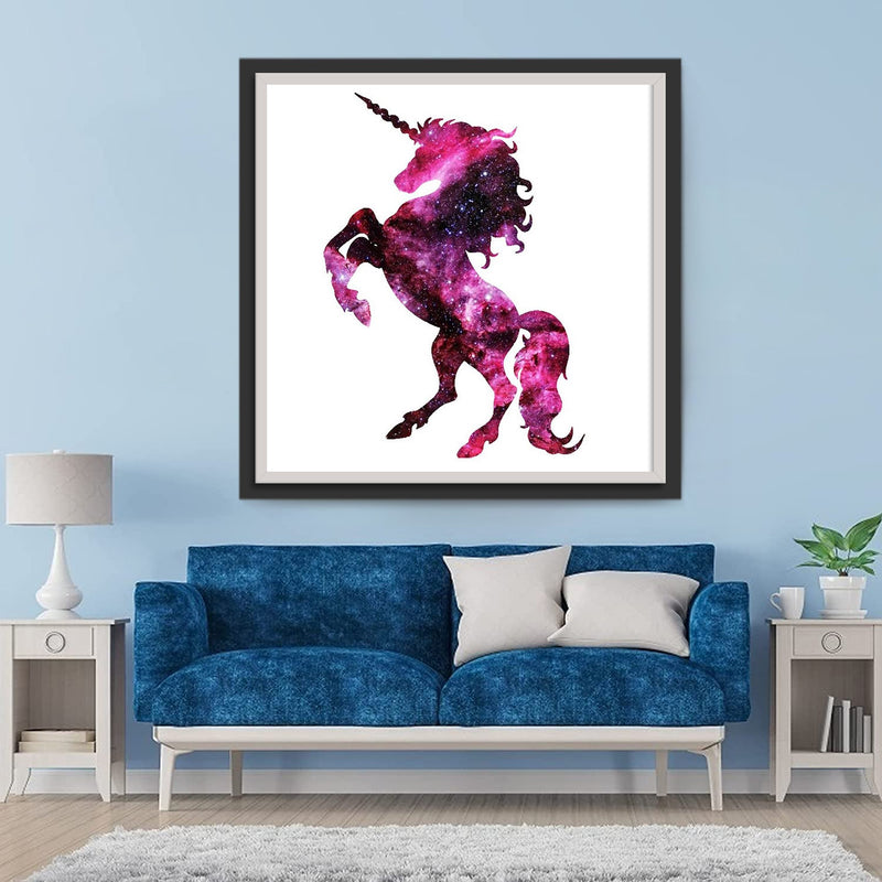 Licorne de Nuages Roses Broderie Diamant