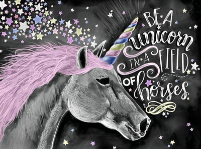 Licorne et le Texte Populaire Broderie Diamant