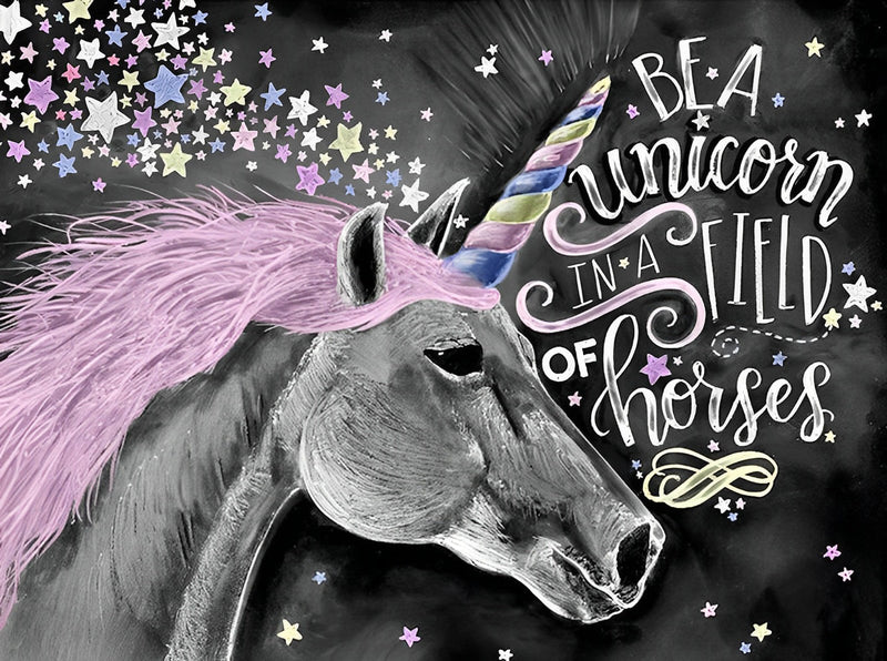 Licorne et le Texte Populaire Broderie Diamant