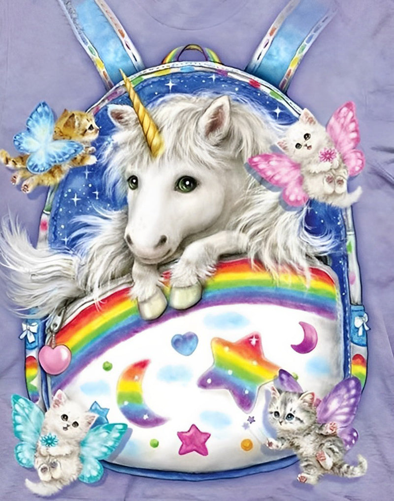 Licorne et Sac Colorés Broderie Diamant