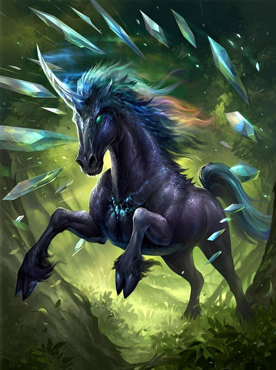 Licorne Noire Cool Broderie Diamant