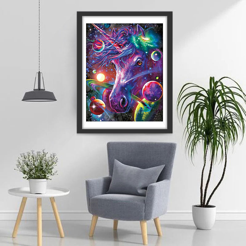 Licorne Pourpre Fantastique Broderie Diamant