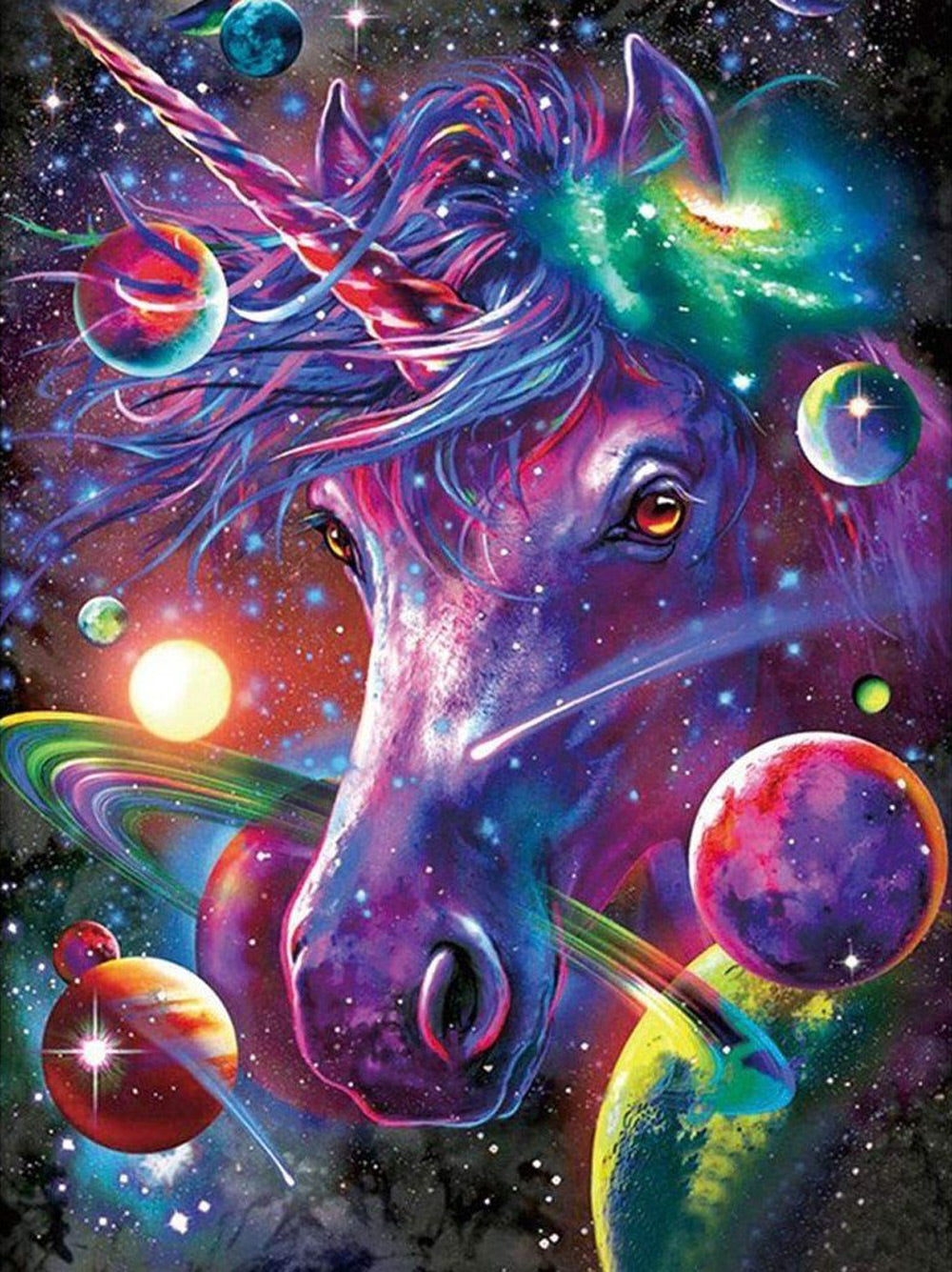 Licorne Pourpre Fantastique Broderie Diamant