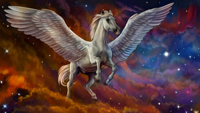 Licorne Volant et le Ciel Coloré Broderie Diamant