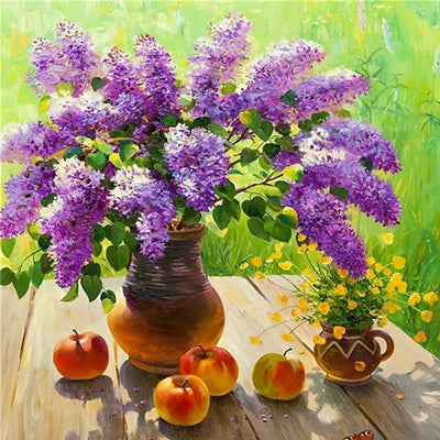 Lilas et Pommes Broderie Diamant