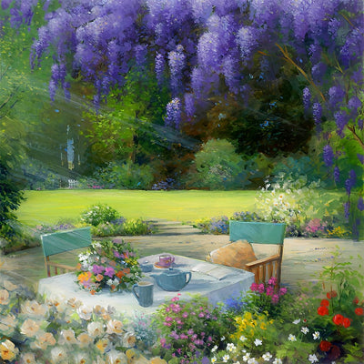 Lilas Violets et Jardin Broderie Diamant