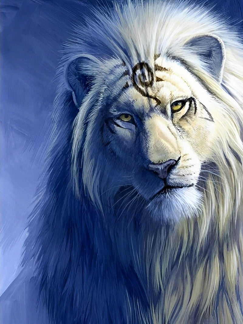 Lion Blanc Patriarche Broderie Diamant