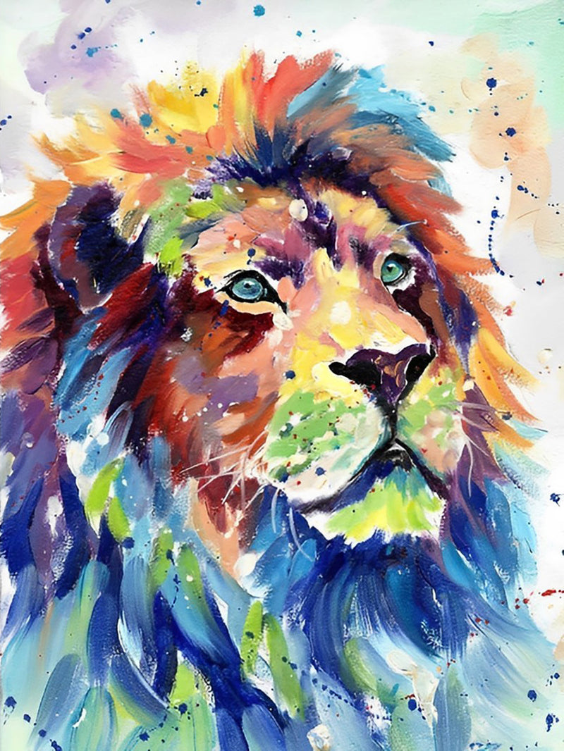 Lion Coloré de Peinture à l&