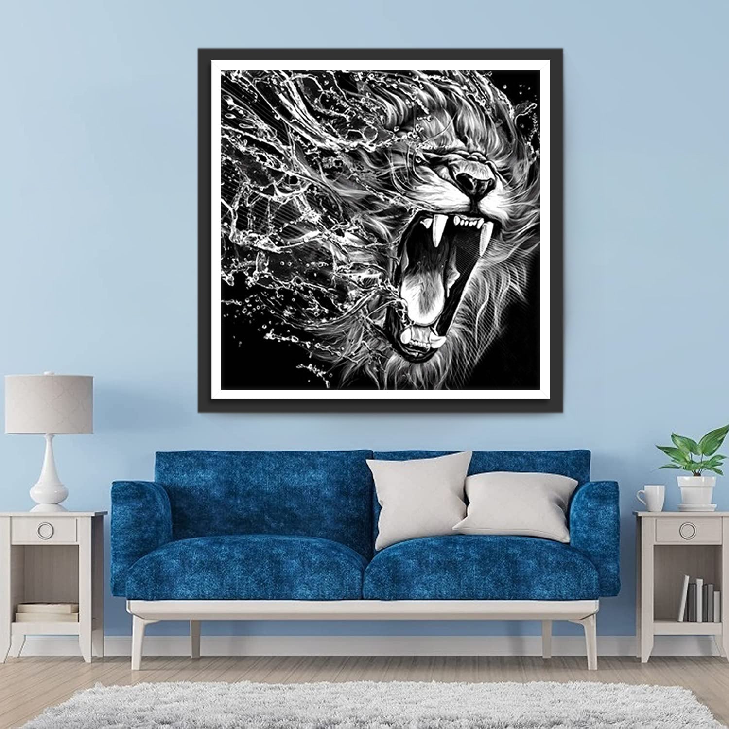 Lion de l'Eau Broderie Diamant