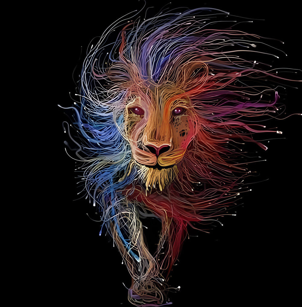 Lion de Ligne Broderie Diamant