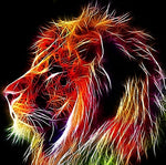 Lion de Ligne Sérieux Broderie Diamant