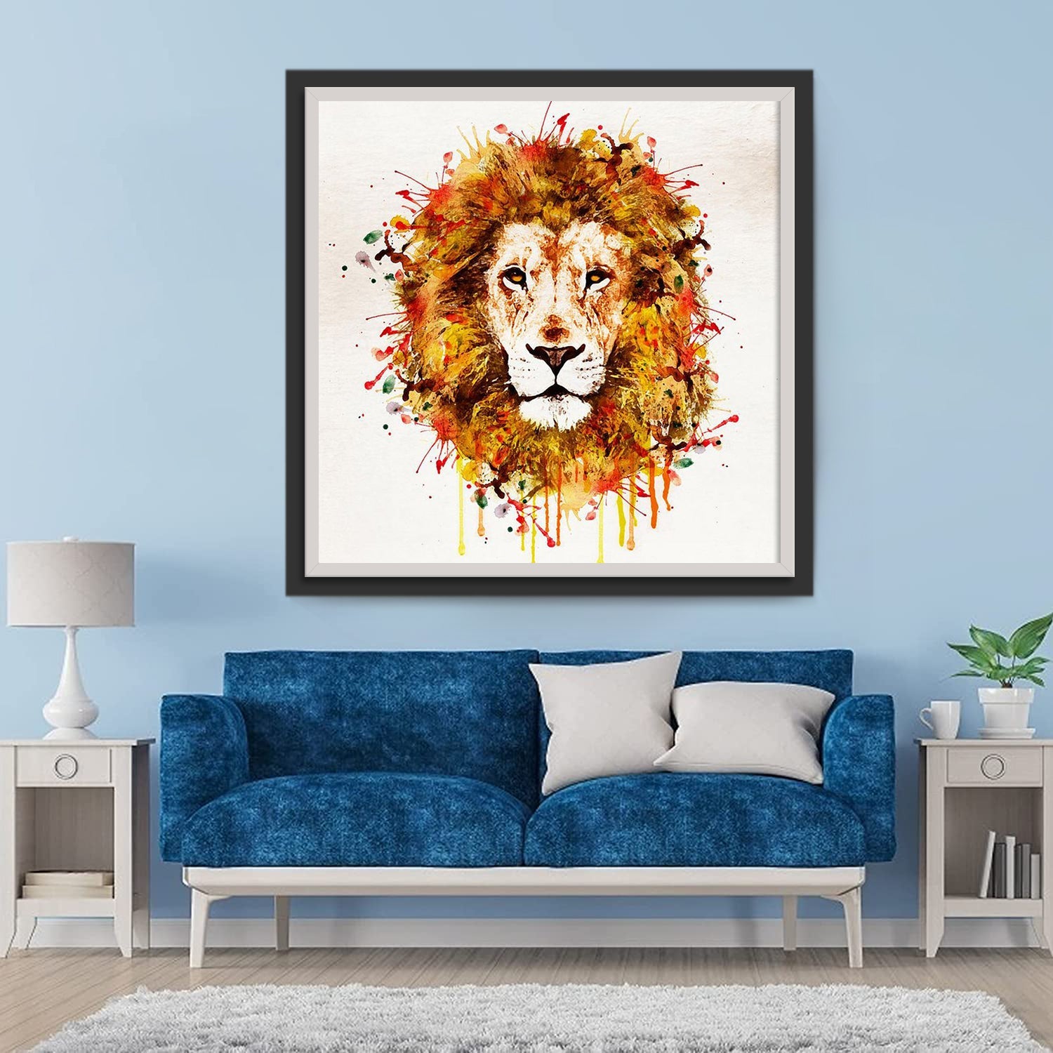 Lion Peinture à l'Huile Broderie Diamant