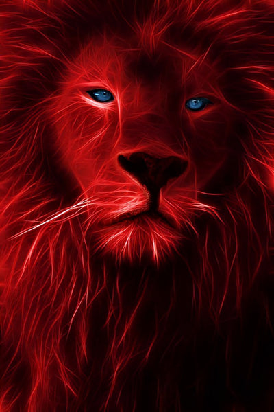 Lion Rouge Broderie Diamant