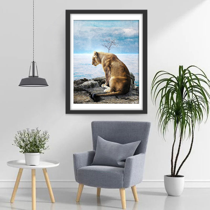 Lionne Solitaire Broderie Diamant