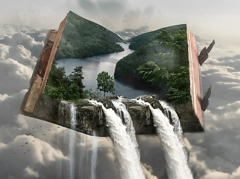 Livres et Paysages de Montagne Broderie Diamant