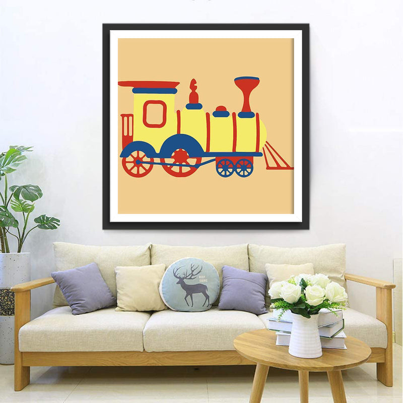 Locomotive Cartoon Broderie Diamant