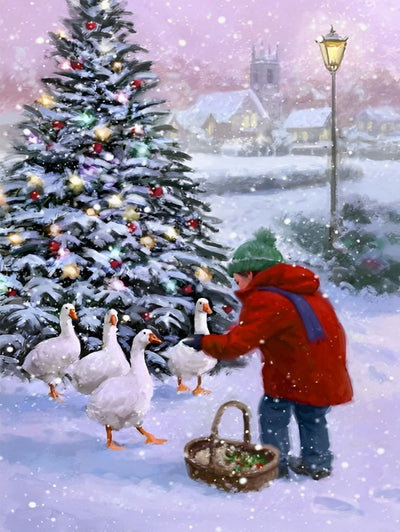 L'Oie Géante et Sapin de Noël Broderie Diamant