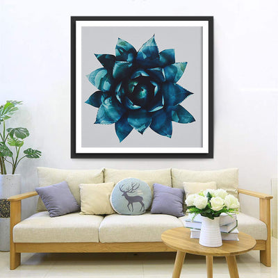 Lotus Bleu Foncé Broderie Diamant