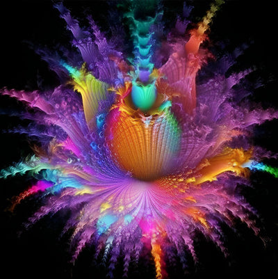 Lotus Coloré Abstrait Broderie Diamant