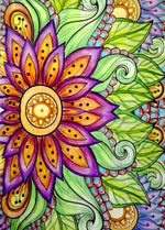 Lotus Dessiné Broderie Diamant