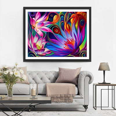 Lotus Etrange d'Art Abstrait Broderie Diamant