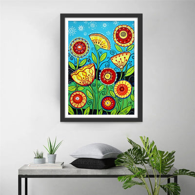 Lotus Multicolores Dessinés Broderie Diamant
