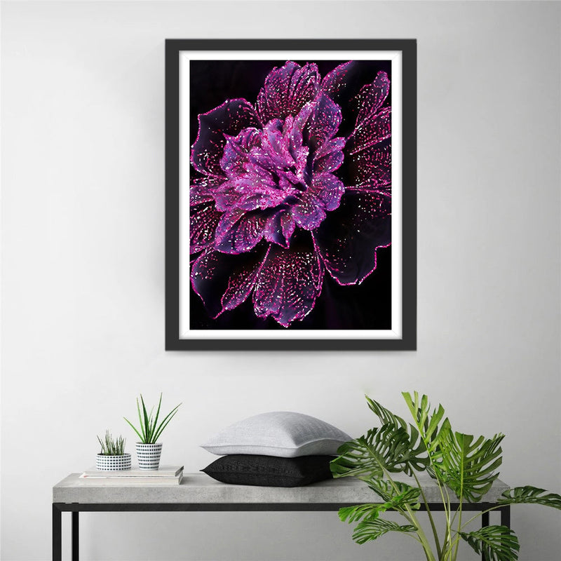 Lotus Rose Foncé Transparent Broderie Diamant