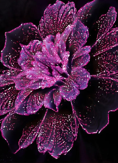 Lotus Rose Foncé Transparent Broderie Diamant