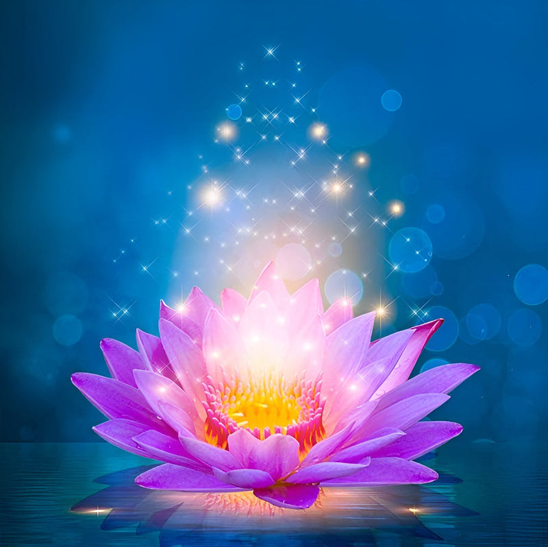 Lotus Rose Lumineux Broderie Diamant