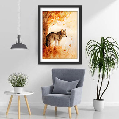 Loup d'Automne Broderie Diamant