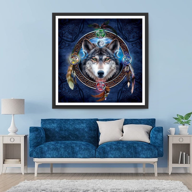 Loup de Divination Broderie Diamant