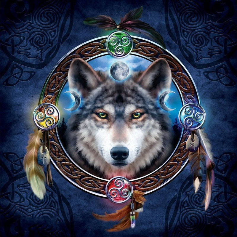 Loup de Divination Broderie Diamant