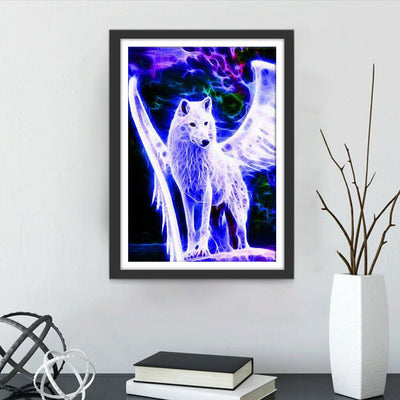 Loup de Lumière Violette Broderie Diamant