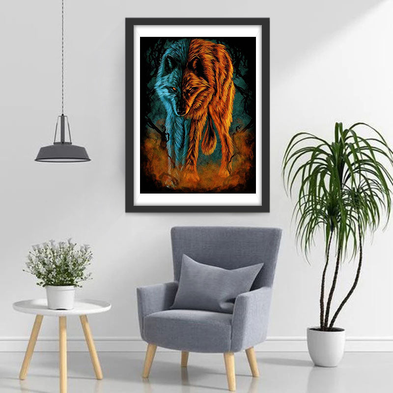 Loup Féroce Broderie Diamant